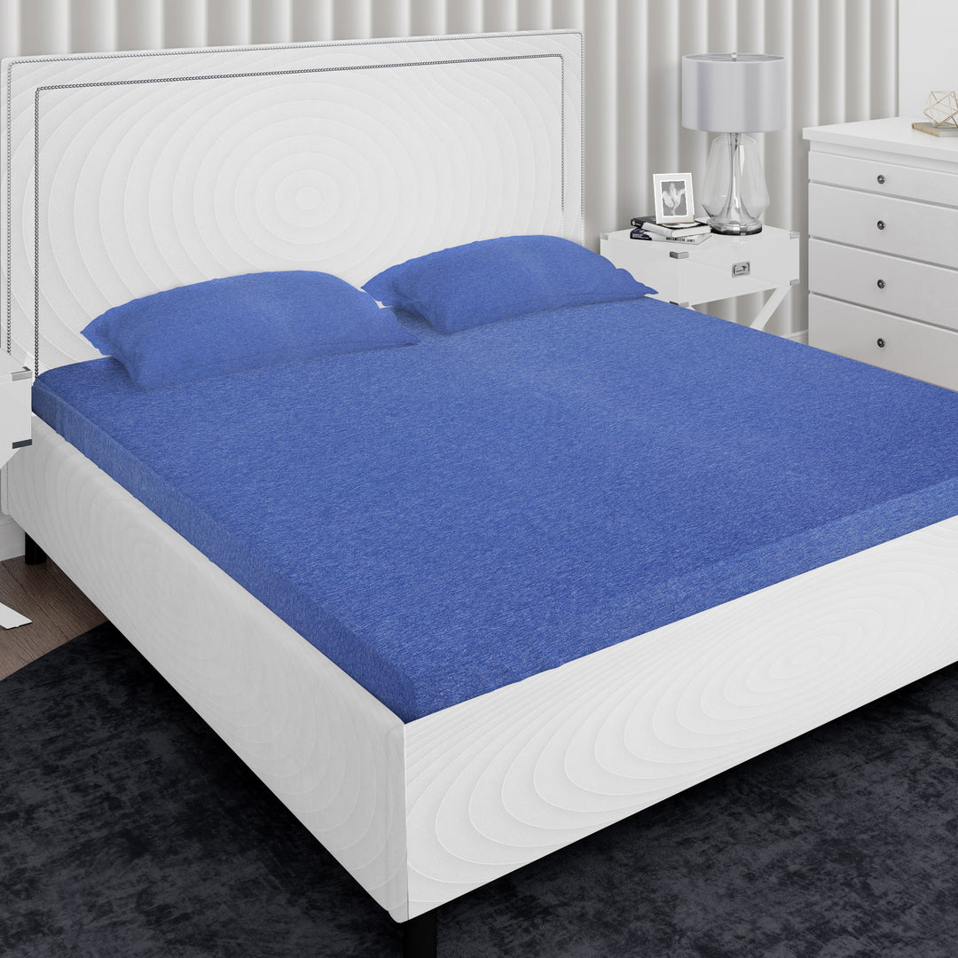 Fabrilore 300 TC Fitted Bedsheet - Melange Blue