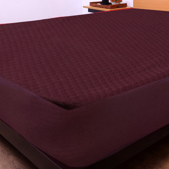 Fabrilore Quilted Mattress Protector - Wine