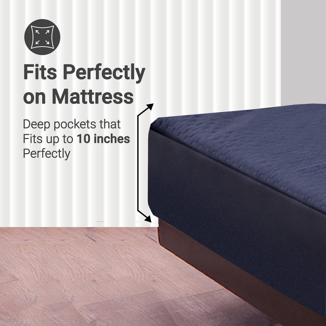 Fabrilore Quilted Mattress Protector - Blue