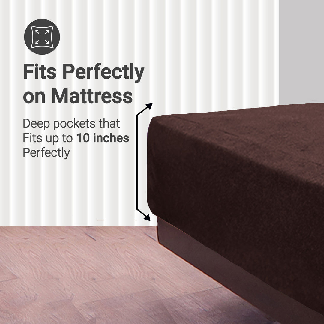 Fabrilore Terry Mattress Protector - Coffee
