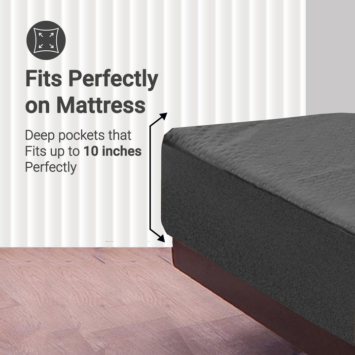 Fabrilore Quilted Mattress Protector - Charcoal