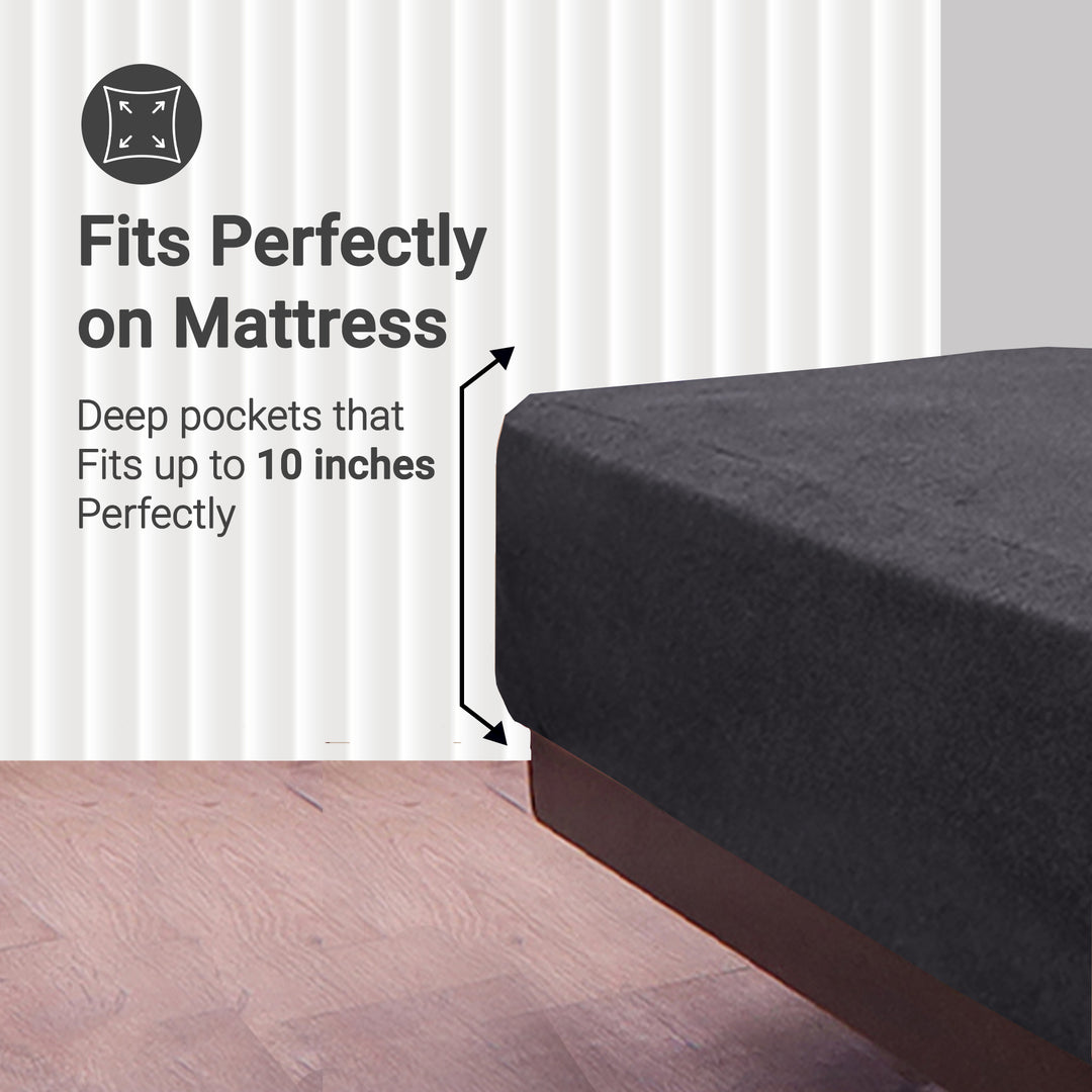Fabrilore Terry Mattress Protector - Charcoal