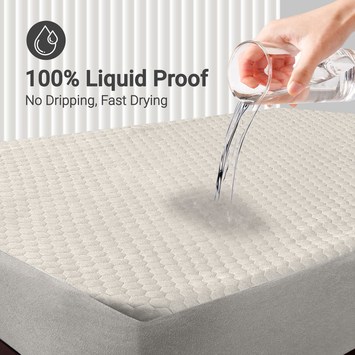 Fabrilore Quilted Mattress Protector - Off-white