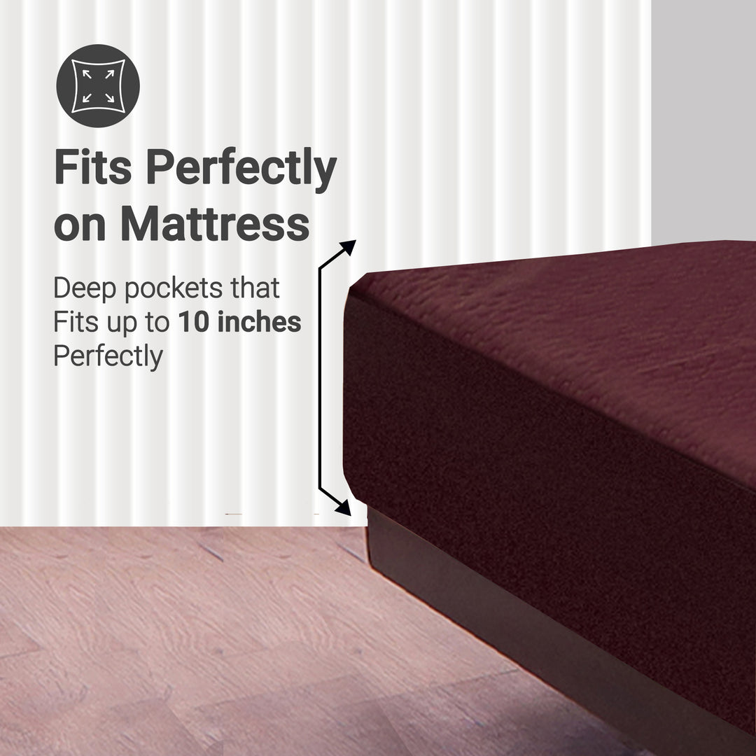Fabrilore Quilted Mattress Protector - Wine